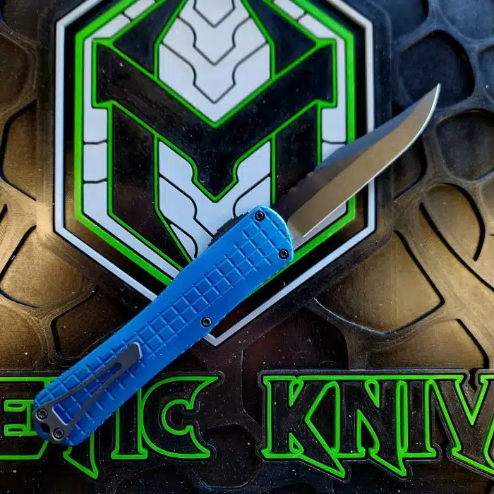 Heretic Knives Manticore X OTF Bowie DLC Blue Grenade Grip H030BF-6A-BLU - Image 2