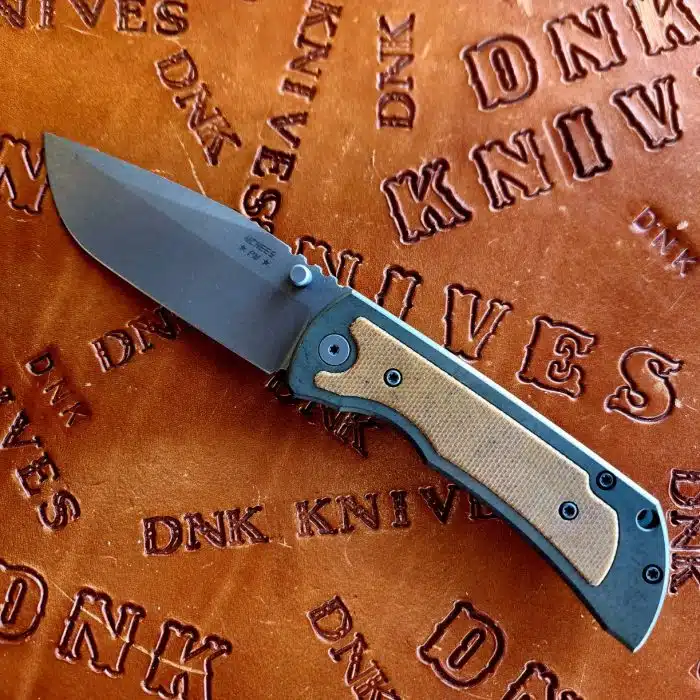 McNees Knives PM Mac 2 Atomic Green/Bronze Titanium 3.5" Magnacut Stonewash Drop Point