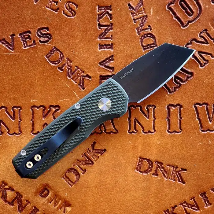 Protech Runt 5 Green Textured Aluminum 1.9" Magnacut Gray Reverse Tanto - Image 2