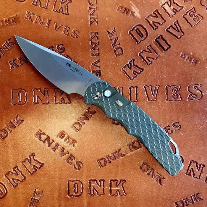 Protech Tactical Response TR-4 Auto Green Textured Aluminum Stonewashed Magnacut