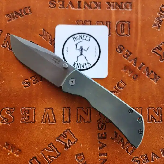 McNees Knives PM Mac 2 Atomic Grn/Blu Titanium 3.5" Magnacut Stonewash Drop Point