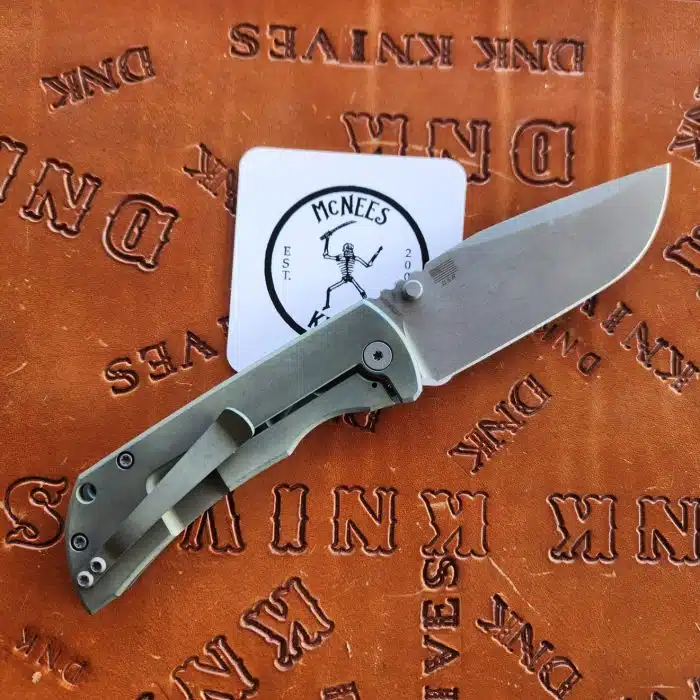 McNees Knives PM Mac 2 Atomic Grn/Blu Titanium 3.5" Magnacut Stonewash Drop Point - Image 2