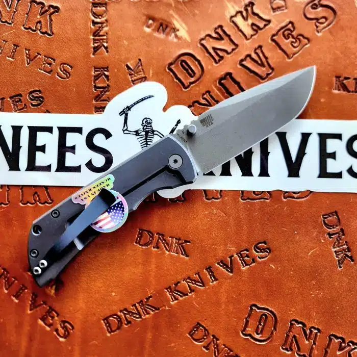 McNees Knives PM Mac 2 Atomic Blue Ol' Glory Titanium 3.5" Magnacut Stonewash Drop Point - Image 2