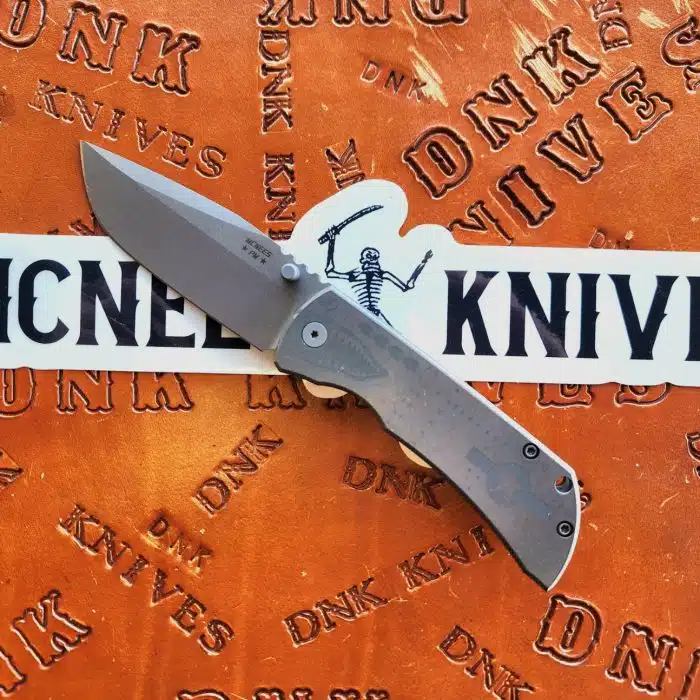 McNees Knives PM Mac 2 Atomic Tiger Bomber Titanium 3.5" Magnacut Stonewash Drop Point