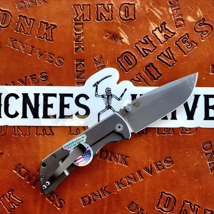 McNees Knives PM Mac 2 Atomic Tiger Bomber Titanium 3.5" Magnacut Stonewash Drop Point - Image 2