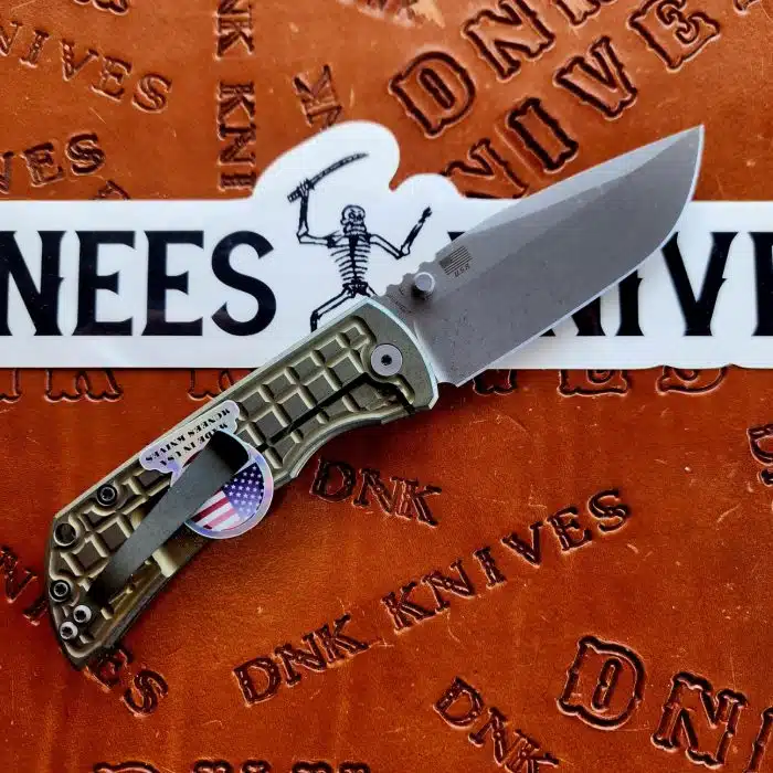 McNees Knives PM Mac 2 Frag Atomic Grn/Blu Titanium 3.5" Magnacut Stonewash Drop Point - Image 2