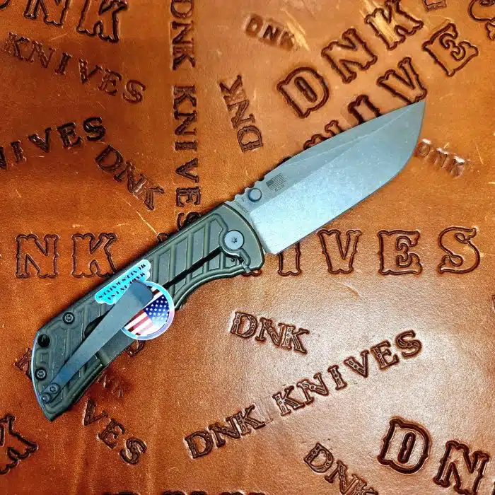 McNees Knives PM Mac 2 Atomic Fastback Green/Bronze Titanium 3.5" Magnacut Stonewash Drop Point - Image 2