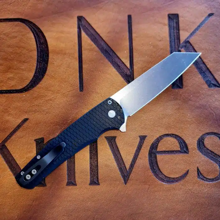 Protech 5435 Malibu Flipper Black Aluminum Dragon Scales Button Lock Stonewash Magnacut - Image 2