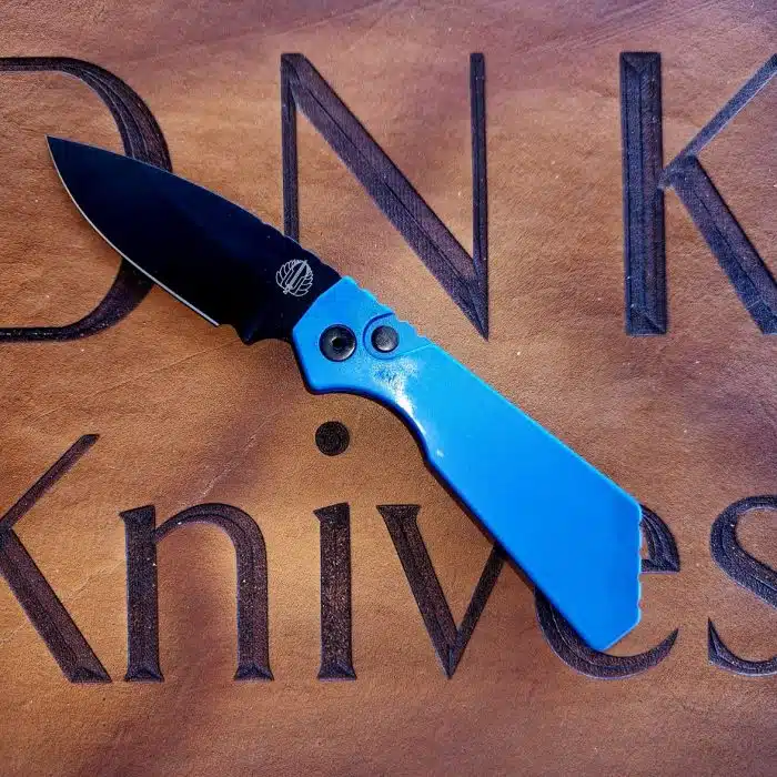 Protech PT203 Strider Automatic Blue Aluminum DLC Black Magnacut