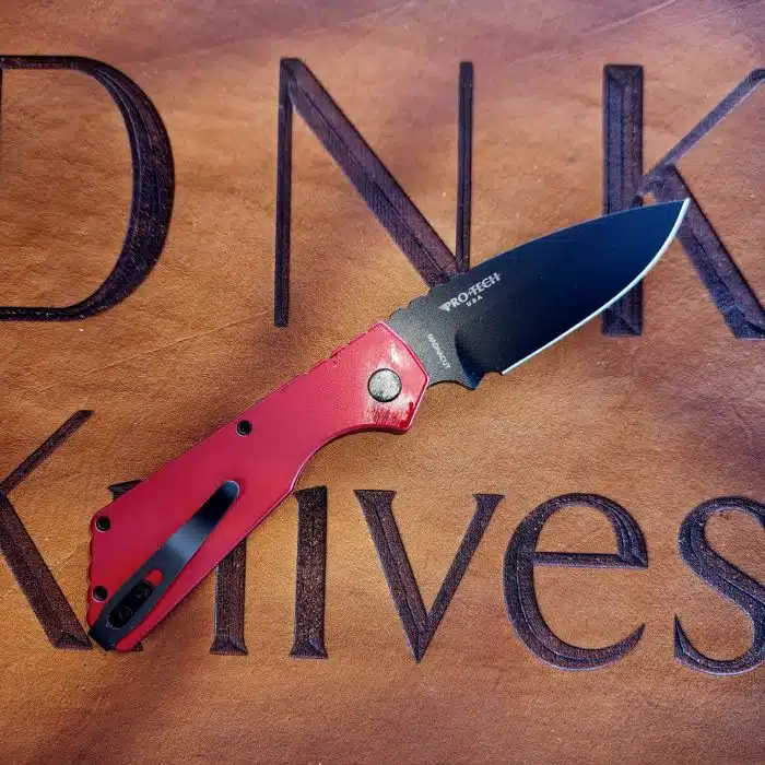 Protech PT203 Strider Automatic Red Aluminum DLC Black Magnacut - Image 2