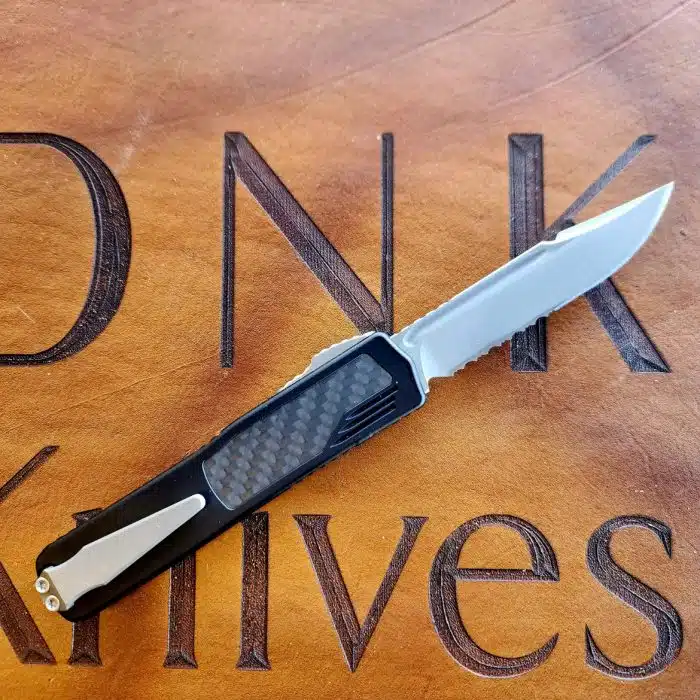 Guardian Tactical Scout Stonewashed Serrated Elmax Black Aluminum w/Carbon Fiber Inlay 142512 - Image 2