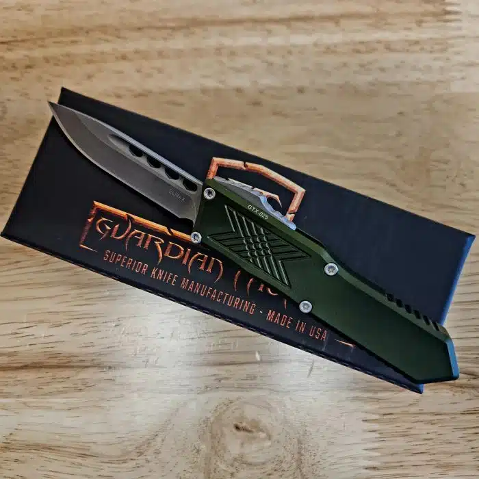 Guardian Tactical GTX-025 Stonewashed Elmax Drop Point OD Green Aluminum 12-8511