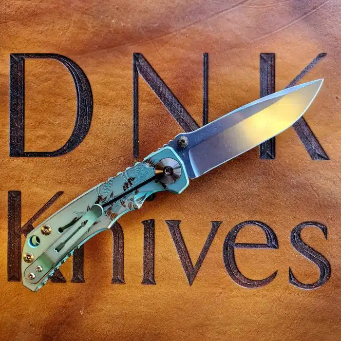 Spartan Blades Custom Harsey Folder Magnacut God & Country Green and Bronze Ano - Image 2