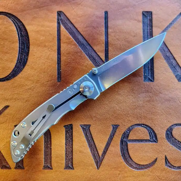 Spartan Blades Custom Harsey Folder Stonewash S45VN Satin Titanium SF10SW - Image 2