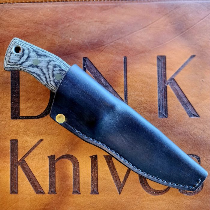 Jed Hornbeak Knives Fixed Blade Shortrib Stonewashed D2 Black Canvas Micarta - Image 3