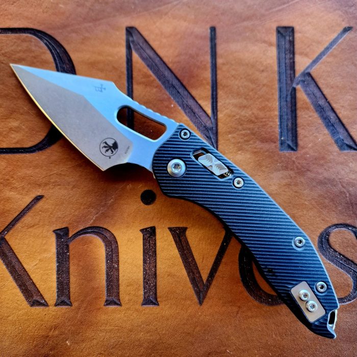 Microtech 169RL-10FLGTBK Stitch Ram-Lok Stonewash Wharncliffe Black Fluted G10