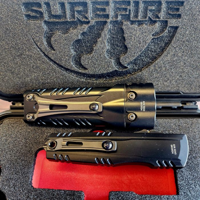 Microtech Surefire 1270-3DLCT SET Zero Blade Play Serrated OTF Dagger Pro II Flashlight