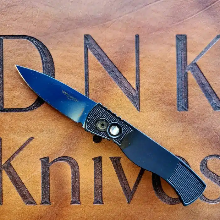 Protech Tactical Response 2 Black Aluminum Textured Corners Sapphire Blue Magnacut T203-SB