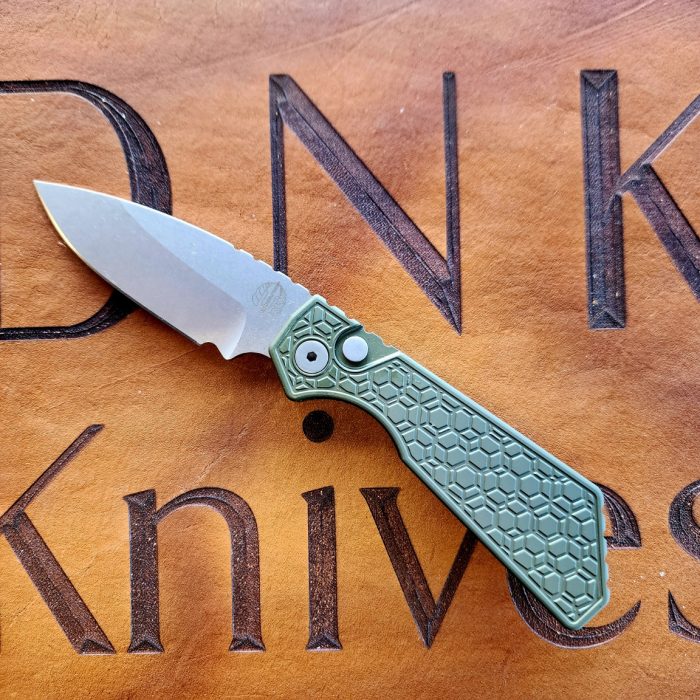 Protech Strider Plus PT205 Gridlock Green Automatic Stonewashed Magnacut