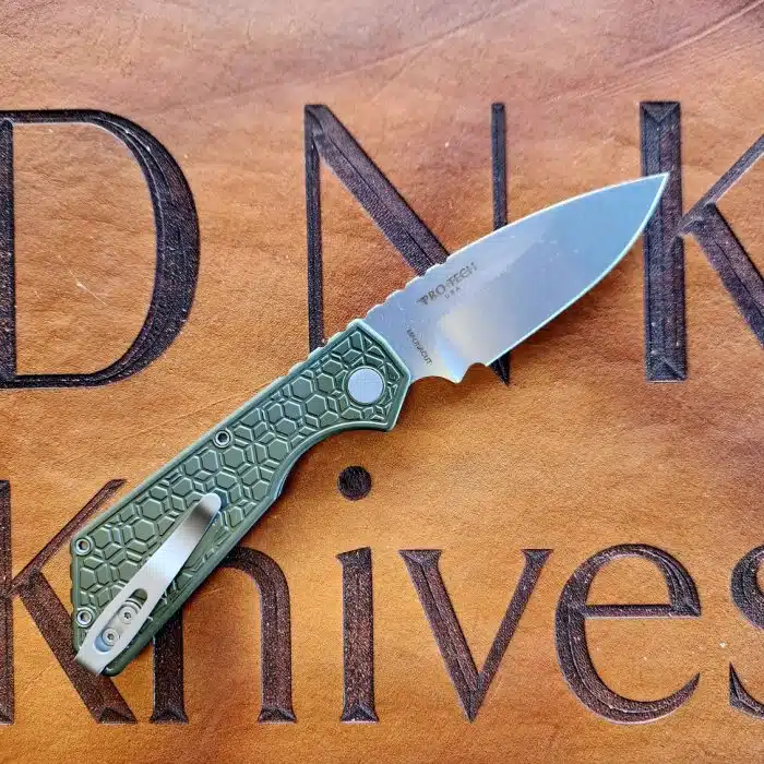 Protech Strider Plus PT205 Gridlock Green Automatic Stonewashed Magnacut - Image 2