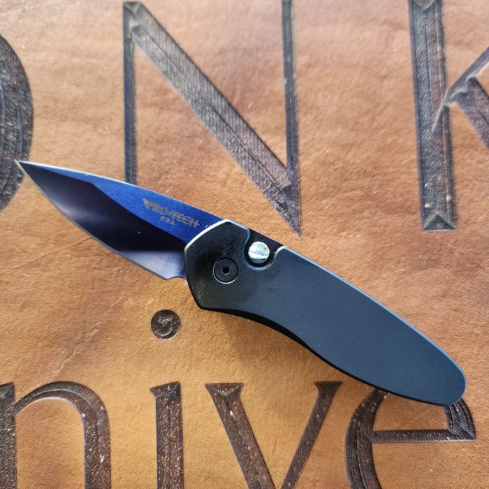 Protech Sprint 2907-SB CA Legal Automatic Black Aluminum 2" Sapphire Blue S35VN Drop Point