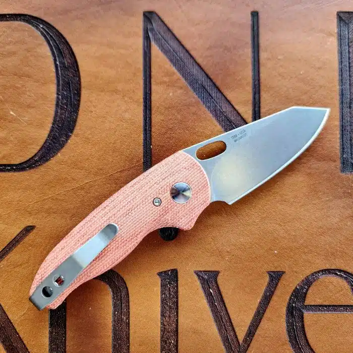 Three Rivers Mfg Nerd 3D Milled Autumn Orange Micarta Stonewashed Magnacut Blade - Image 2