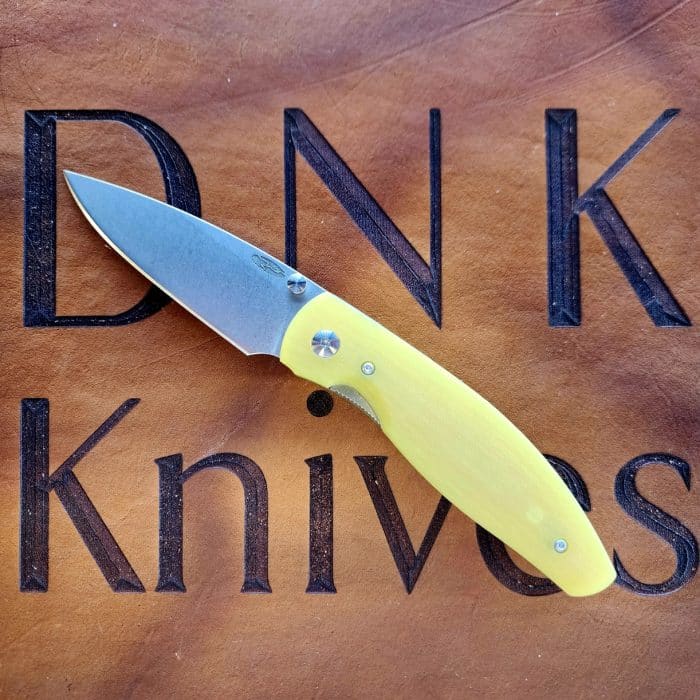 Three Rivers Manufacturing Atom Linerlock 3D Amber Ale G11 Scales Stonewashed 20CV