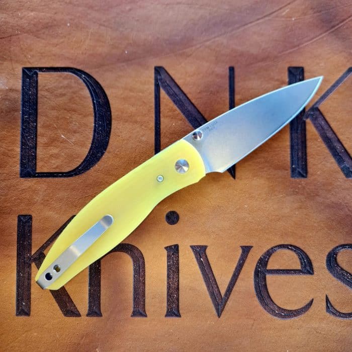Three Rivers Manufacturing Atom Linerlock 3D Amber Ale G11 Scales Stonewashed 20CV - Image 2