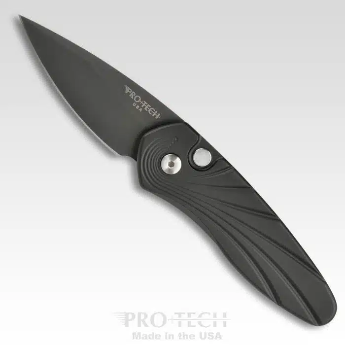 Protech Sprint 2937 CA Legal Automatic Black Aluminum 2" Stonewashed S35VN Drop Point