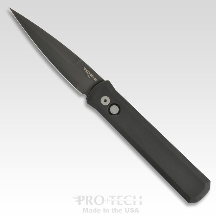 ProTech 921 Godfather Auto Black Aluminum 4" DLC Spear Point 154CM