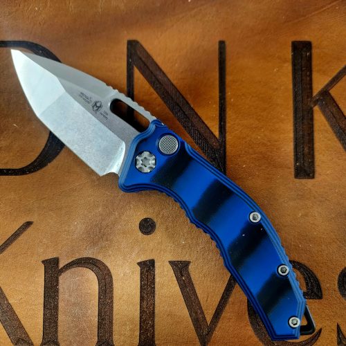 Heretic Knives Medusa Auto H011-2A-G10/BLU Stonewashed Magnacut Tanto Blue/Black G10