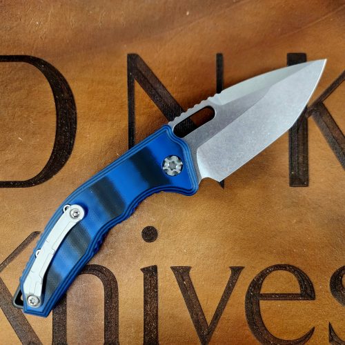 Heretic Knives Medusa Auto H011-2A-G10/BLU Stonewashed Magnacut Tanto Blue/Black G10