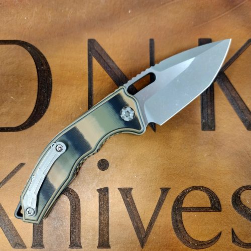 Heretic Knives Medusa Auto H011-5A-G10/CAMO Battleworn Magnacut Tanto Tri-Color Camo G10