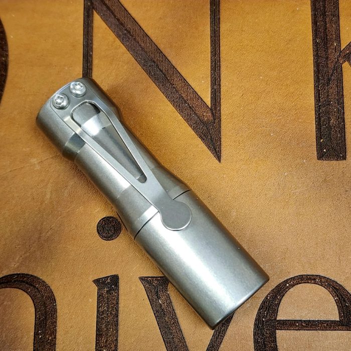 CWF Arcadian Flashlight Tumbled Titanium 4500K 18350 Flat Top Max Chimera Driver