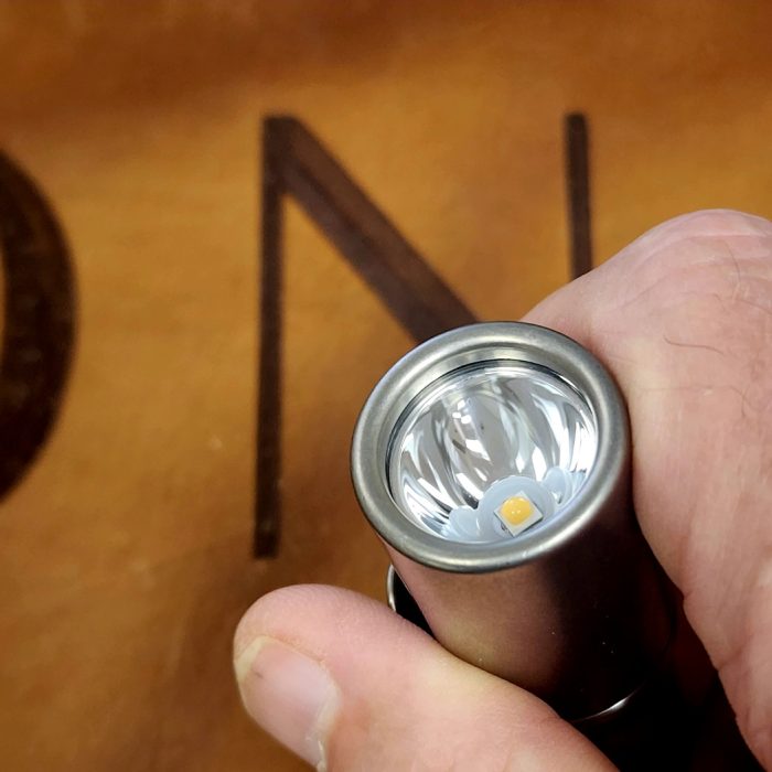 CWF Arcadian Flashlight Tumbled Titanium 4500K 18350 Flat Top Max Chimera Driver - Image 2