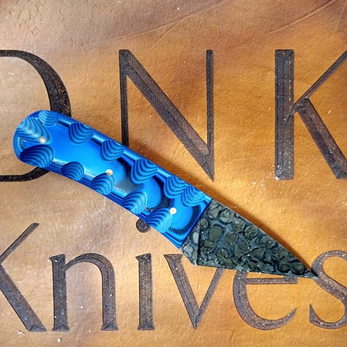 Chuck Cook Knives Mosaic Raindrop Pattern Blue G-Mascus