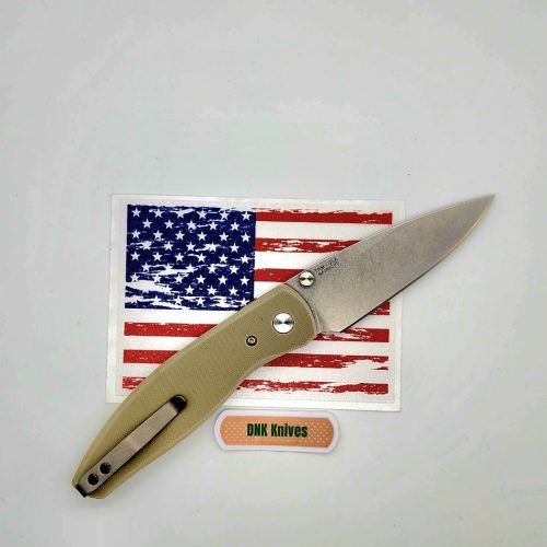 Three Rivers Mfg Atom Tan G10 Stonewashed Magnacut