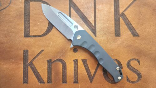 Medford Praetorian Slim Flipper Tumbled S45VN Drop Point DLC Handle Bronze Hardware and Clip