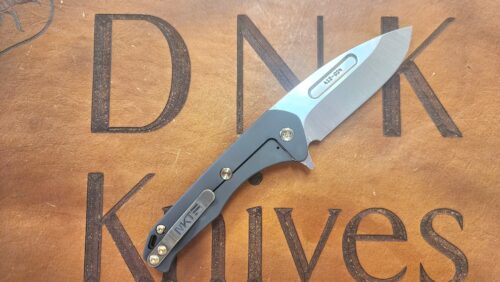 Medford Praetorian Slim Flipper Tumbled S45VN Drop Point DLC Handle Bronze Hardware and Clip