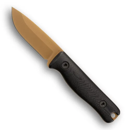 Reiff Knives F3 EDC Fixed Blade FDE PVD Magnacut Saber Grind Black G10 Black Kydex Sheath