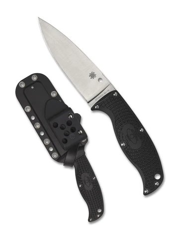 Spyderco FB31PBK2 Enuff 2 Black FRN Handle VG10 Leaf Shaped Blade Polymer Sheath