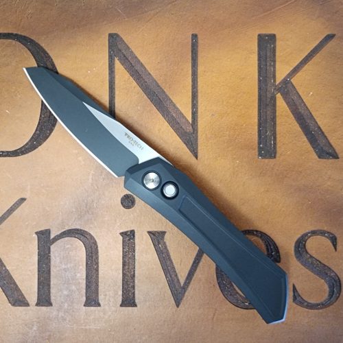 Protech Sinkevich DS103-LTD Oligarch Auto Black Aluminum Black 2-Tone DLC Magnacut Blade
