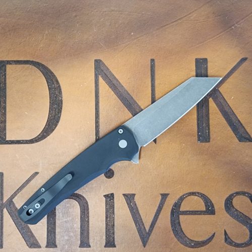 Protech 5401-AW Malibu Flipper Black Aluminum Button Lock Acid Wash Magnacut Reverse Tanto
