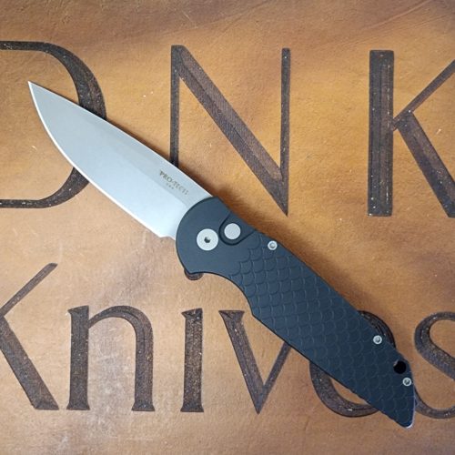 Protech TR-3 X1 SW MC Auto Black Aluminum Fish Scale Stonewash Magnacut Clip Point
