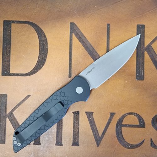 Protech TR-3 X1 SW MC Auto Black Aluminum Fish Scale Stonewash Magnacut Clip Point