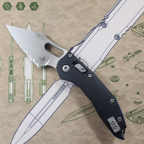 Microtech Stitch 169RL-11APFLGTBK Ram-Lok Apocalyptic Partial Serrated M390MK Fluted Black G10