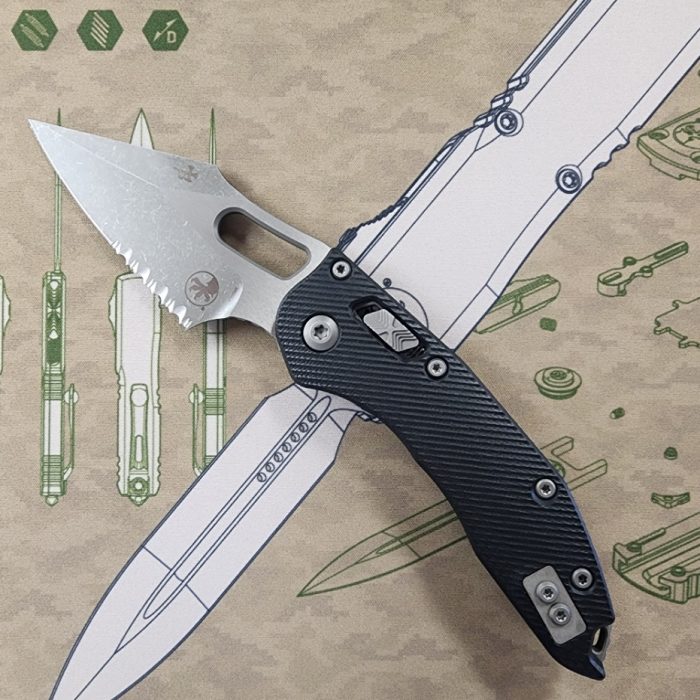 Microtech Stitch 169RL-11APFLGTBK Ram-Lok Apocalyptic Partial Serrated M390MK Fluted Black G10