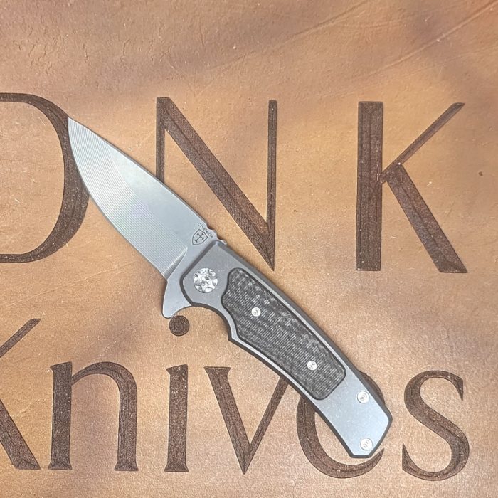 Chelette Knives GUR Titanium Frame Lock S30V Satin Hardware Machined Titanium Clip