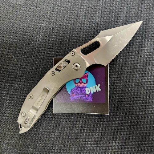 Microtech Stitch 169RL-11APMS1 Marfione Select Ram-Lok Apocalyptic Part Serrated M390MK Stonewash Titanium