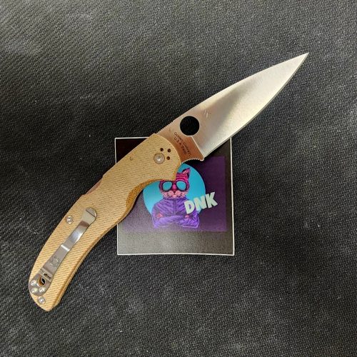 Spyderco C244MPCW Native Chief Brown Canvas Micarta Satin CruWear Backlock